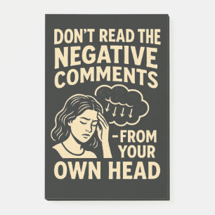 Don't read the negative comments post-it notes