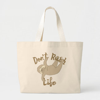 Don't Rush Life Sloth Large Tote Bag