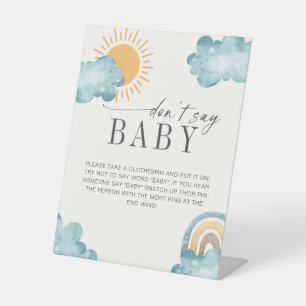Don't Say Baby   Baby Shower Sunshine Game Pedestal Sign
