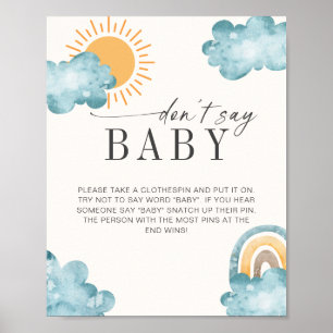 Don't Say Baby   Baby Shower Sunshine Game Poster