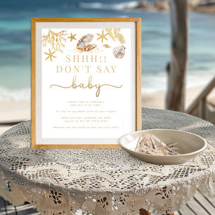 Don't Say Baby Clothespin Baby Shower Game Sign