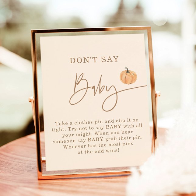Don't Say Baby Game, Fall Pumpkin Baby Shower Poster (Creator Uploaded)