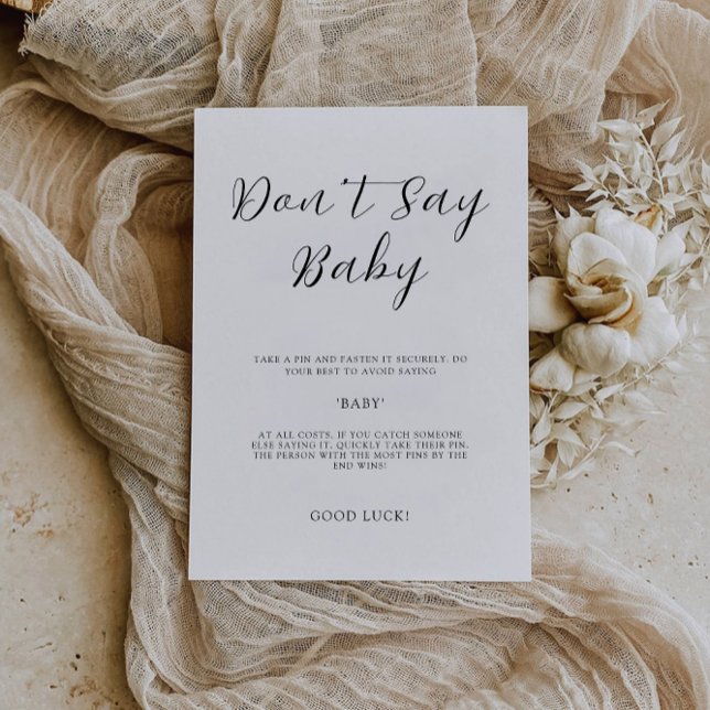 Don't Say Baby Game, Minimalist Baby Shower Sign, Invitation (Don't Say Baby Game, Minimalist Baby Shower Sign, Invitation)