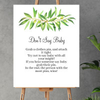 Don't say baby game olive branch sage greenery