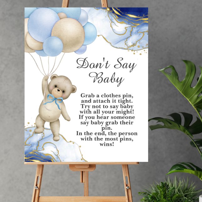 Dont say baby game we can bearly wait blue balloon poster (Creator Uploaded)