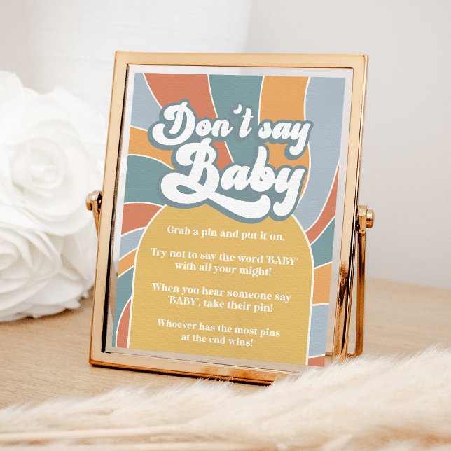 Don't Say Baby Groovy Retro Sunshine Shower Sign (Creator Uploaded)