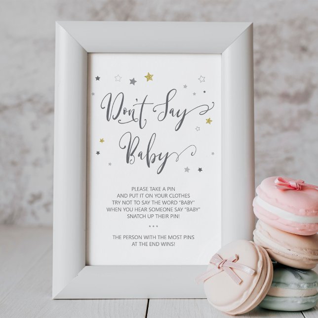 Don't say baby poster | Gender Neutral Baby Shower (Creator Uploaded)