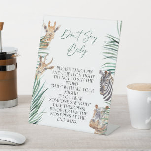 Don't Say Baby Sign Boy Safari Jungle Baby Shower