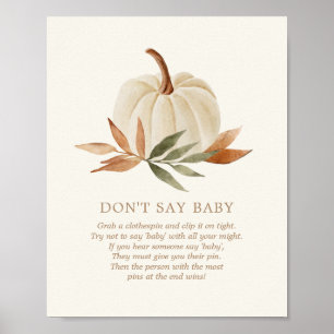 Don't Say Baby Sign Little Pumpkin Baby Shower