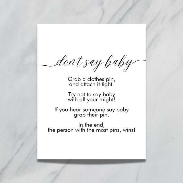 Don't say baby sign modern minimalist simple  (Creator Uploaded)