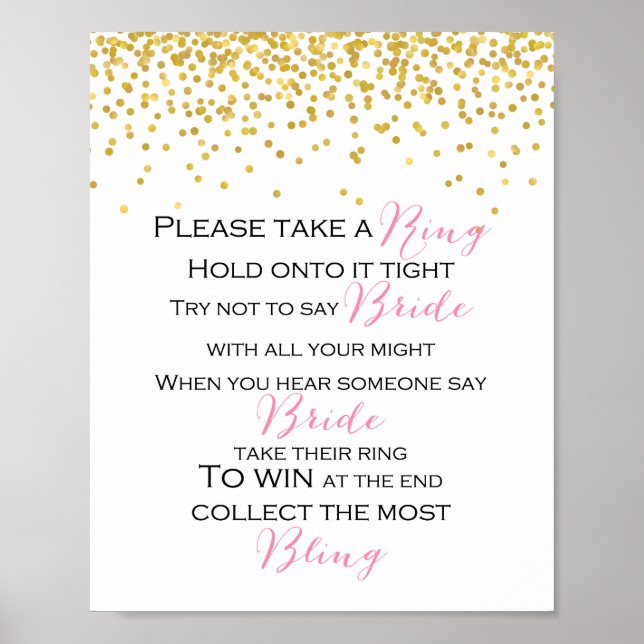 Don't Say Bride Game Sign (Front)