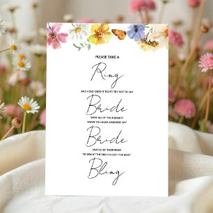 Don't Say Bride Wildflower Bridal Shower Game Card
