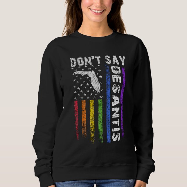 Don't Say DeSantis Florida Say Gay LGBTQ Pride Ant Sweatshirt (Front)