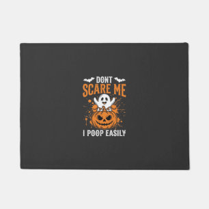 Don't Scare Me Halloween Ghost Pumpkin Design Doormat