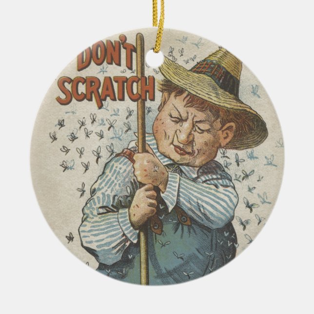 Don't Scratch Use Mentholatum Ephemera Ceramic Tree Decoration (Front)