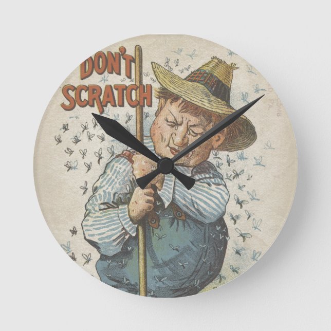 Don't Scratch Use Mentholatum Ephemera Round Clock (Front)