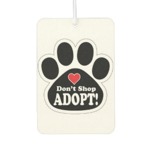 Don't Shop Adopt Cute Pet Dog Puppy Cat Kitten Car Air Freshener