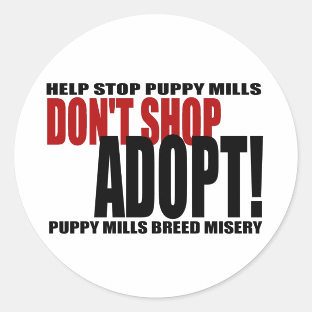 Don't Shop, Adopt! Sticker (Front)