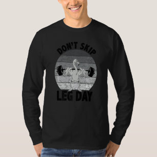 Don't Skip Leg Day Bodybuilding Flamingo Retro T-Shirt