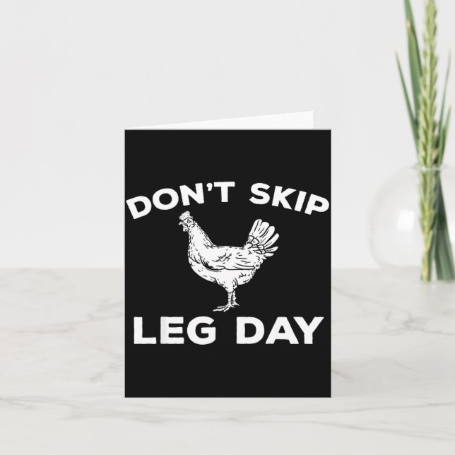 Dont Skip Leg Day Shirt Funny Gym Workout Fitness  Card (Front)