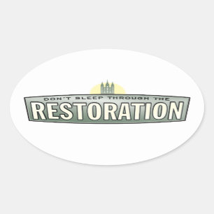 Don't sleep through the restoration. Stickers. Oval Sticker