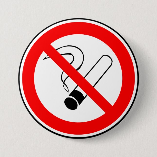 Don't smoke 7.5 cm round badge (Front)