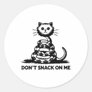 Don't Snack On Me Funny Cat 6 Classic Round Sticker