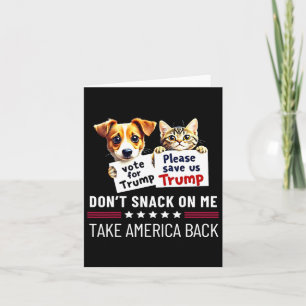 Don't Snack On Me Funny Cats Dogs  Card