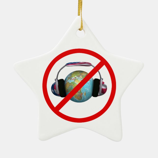 Don't Spy The World Ceramic Tree Decoration (Back)