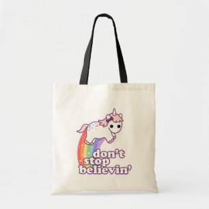 Don't Stop Believin' in Unicorns Tote Bag