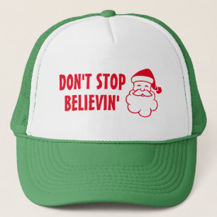 Don't stop believin Santa Claus Christmas hat