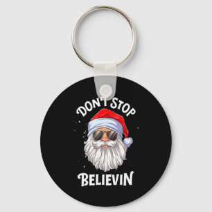 Dont Stop Believin Santa Funny Christmas Boys Kid Key Ring
