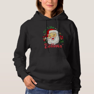 Don't Stop Believin Santa Retro Christmas Holiday  Hoodie