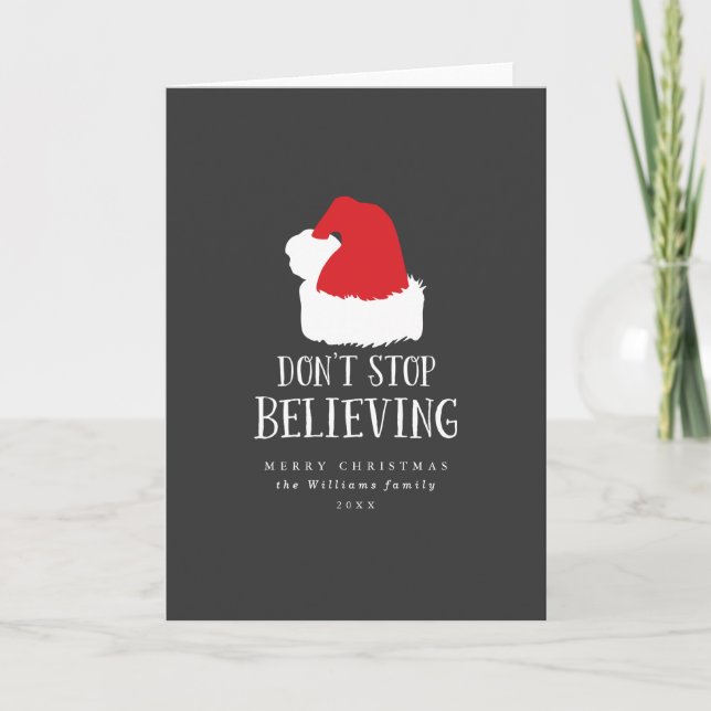 Don't Stop Believing Christmas Holiday Card (Front)