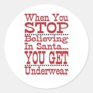 Don't Stop Believing in Santa Classic Round Sticker