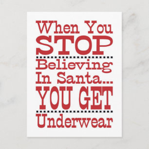Don't Stop Believing in Santa Holiday Postcard