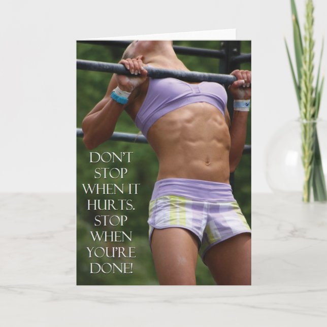 Don't Stop - Bodybuilding Workout Motivational Card (Front)