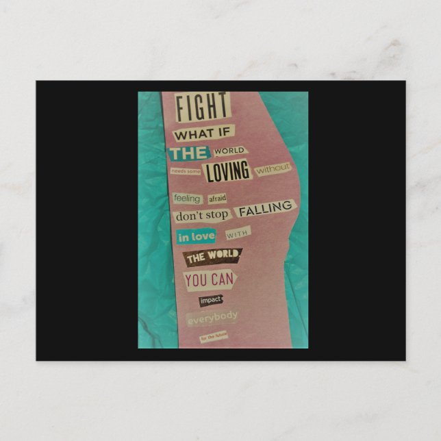 Don't stop loving the world postcard (Front)