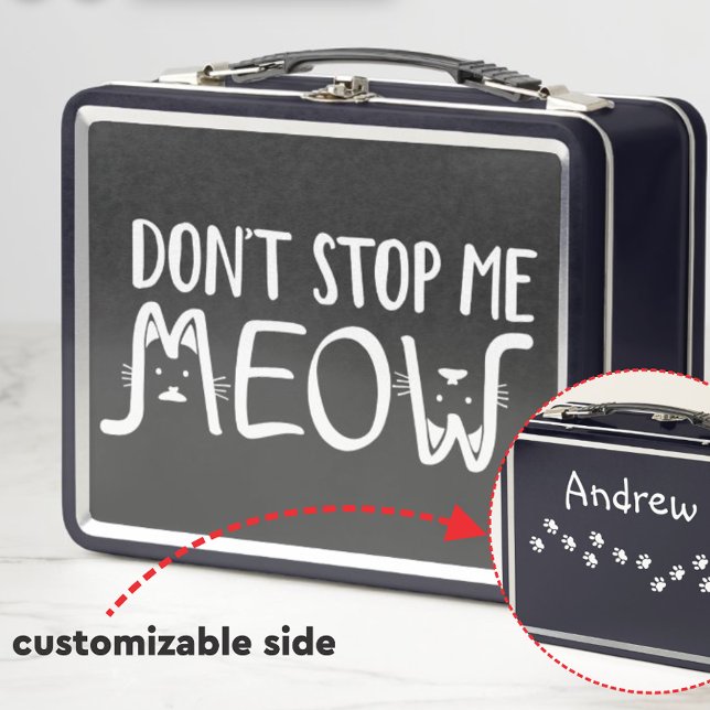 Don't Stop Me │Fun Quote Black And White Script Metal Lunch Box (Creator Uploaded)