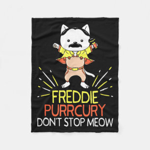 Don't Stop Meow Die Purrcury Funny Cat Music Pun G Fleece Blanket