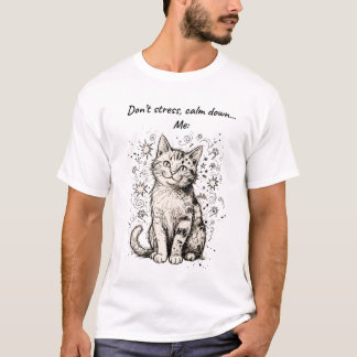 "Don't Stress, Calm Down" Cotton T-Shirt