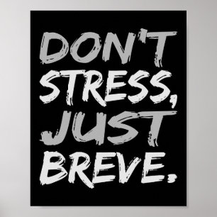 Don't Stress Just Breve Dyslexia Awareness Silver Poster