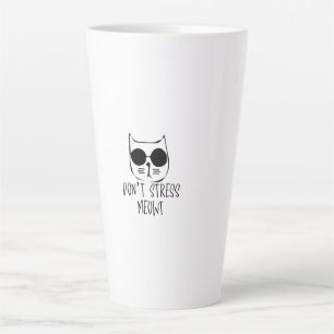 dont stress meow motivational cat design latte mug