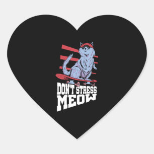 Don't Stress Meow Stress Awareness Month Heart Sticker