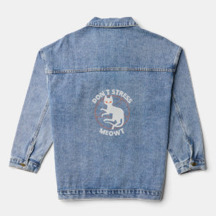 Don't Stress Meowt Funny Spooky Halloween Pet Gift Denim Jacket