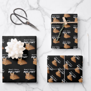 Don't Stress Meowt - Orange Cat Stress Me Out Wrapping Paper Sheet