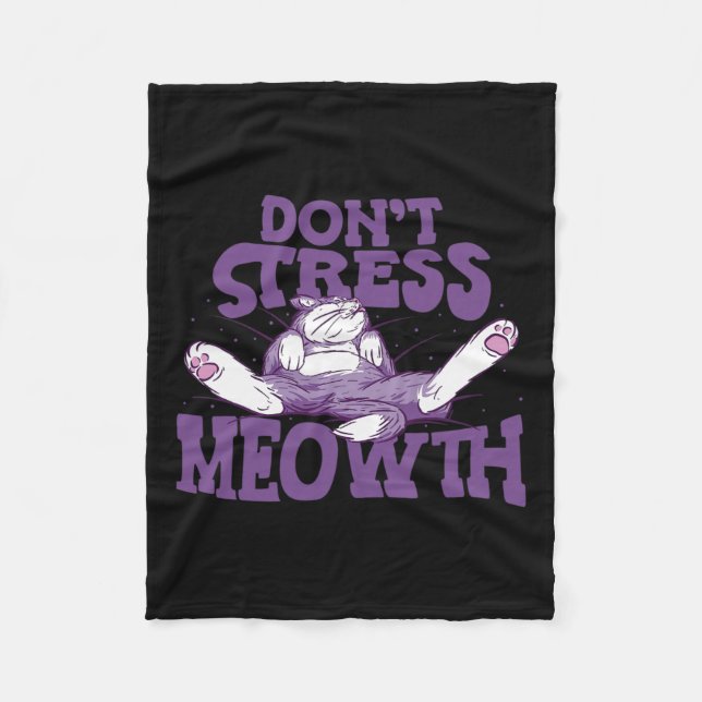Don't Stress Meowth National Stress Awareness Mont Fleece Blanket (Front)