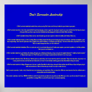 Don't Surrender Leadership - Customised Poster