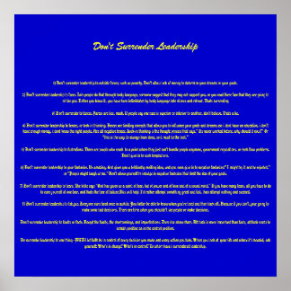 Don't Surrender Leadership - Customised Poster