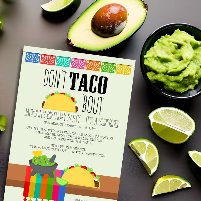 Don't Taco 'Bout Surprise Party Invitation (Creator Uploaded)